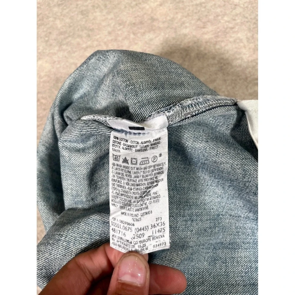 Levis‎ 501 Original Fit Jeans Mens 36x36 Blue Denim Cotton Mid Rise Straight Leg